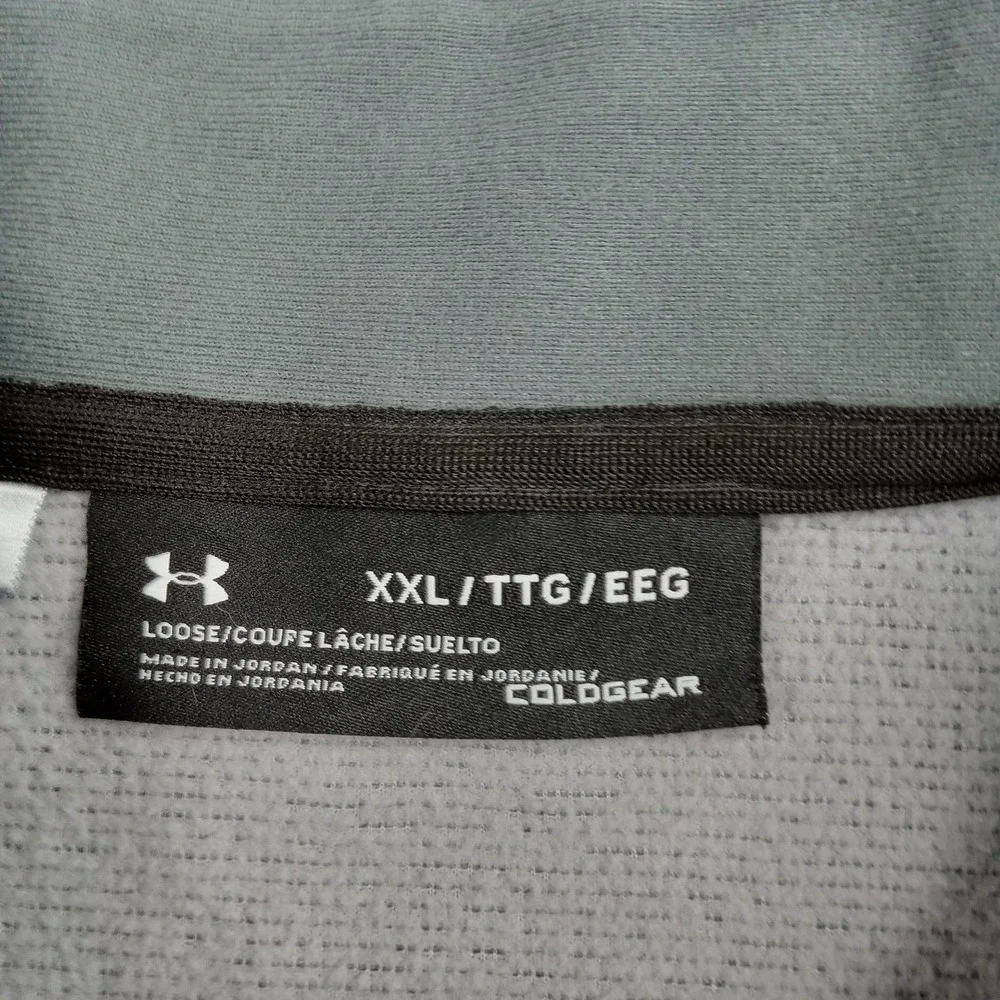 Under Armour Sweater Mens‎ 2XL Gray ColdGear Quarter Zip Pullover Loose Fit